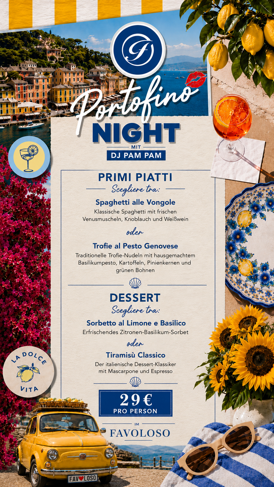 DINNER DANZA AMORE, MENU 17.07.2026